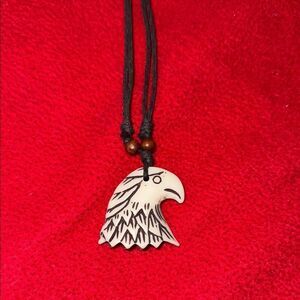 Eagle Pendant Necklace with Black Cord